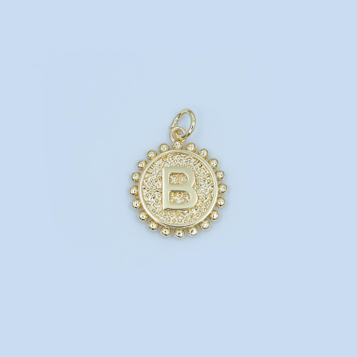 Double Sided Charm 24k gold filled initial coin letter charm alphabet letter medallion pendant for personalized jewelry making A292