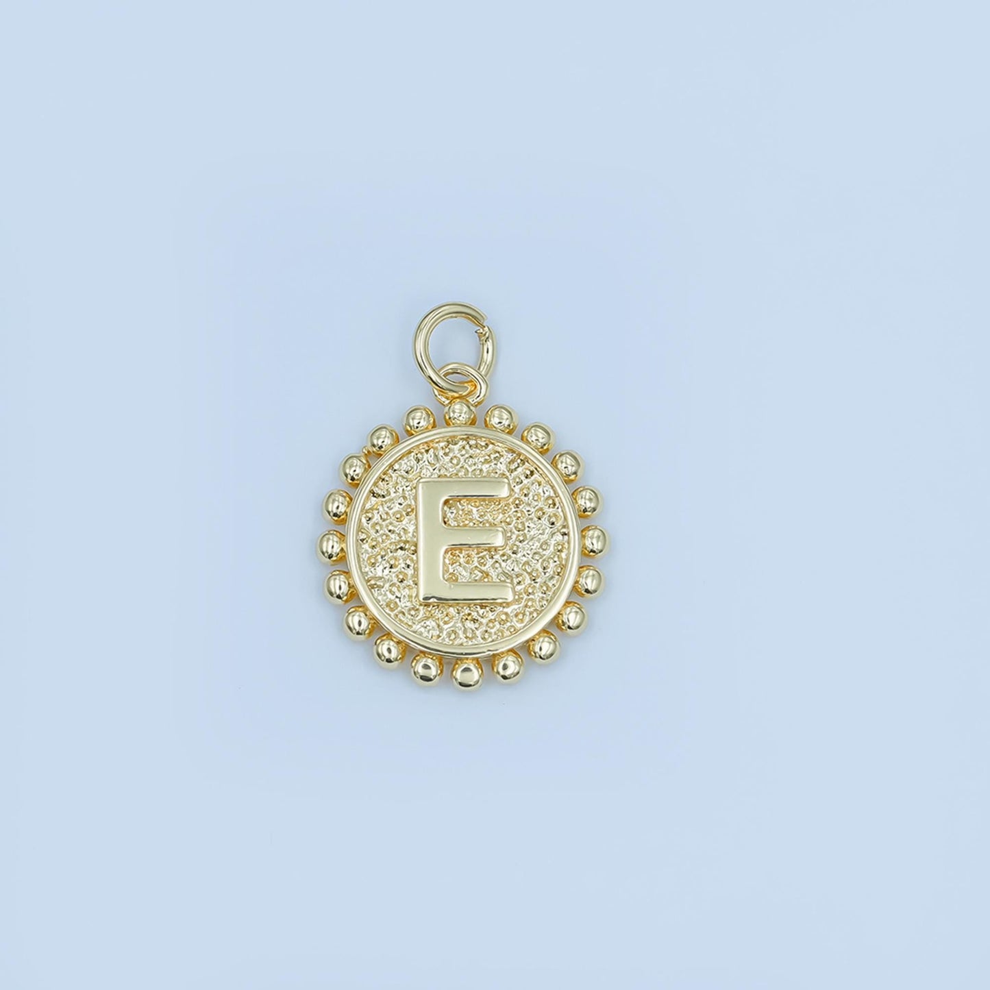 Double Sided Charm 24k gold filled initial coin letter charm alphabet letter medallion pendant for personalized jewelry making A292