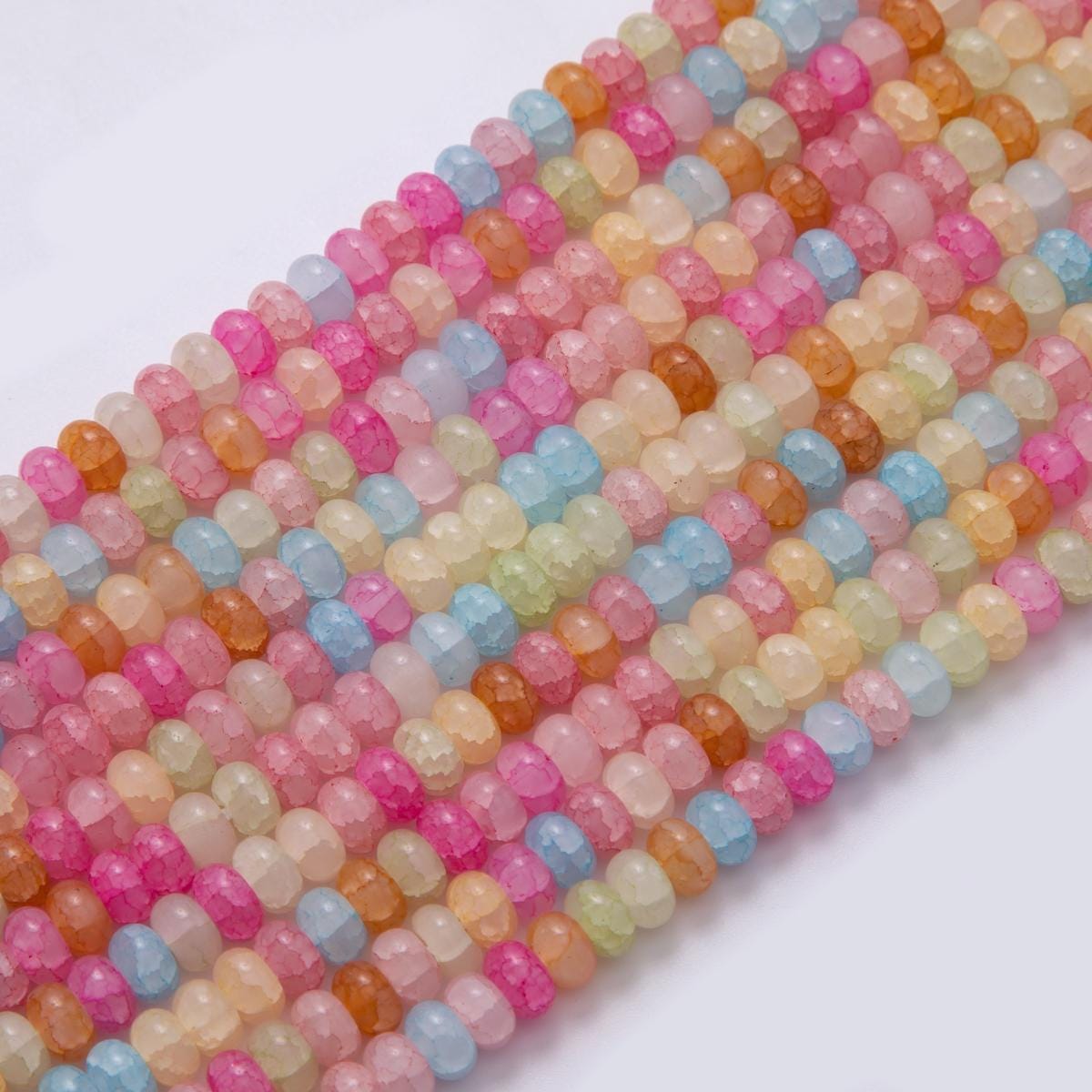 8mm Gradient Light Multicolor Quartz Natural Gemstone Bead Strand Finding | WA-910