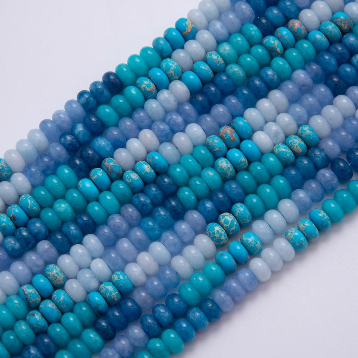 8mm Gradient Blue Natural Gemstone Bead Strand Finding Candy Beads | WA-983