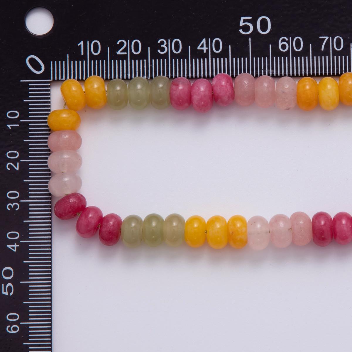 8mm Gradient Pink-Red-Green-Yellow Natural Gemstone Bead Strand Finding Candy Beads | WA-992