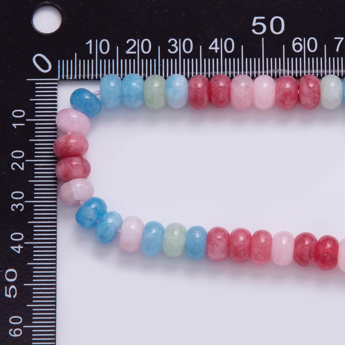 8mm Multicolor Pink-Blue-White Quartz Natural Gemstone Bead Strand Finding | WA-399