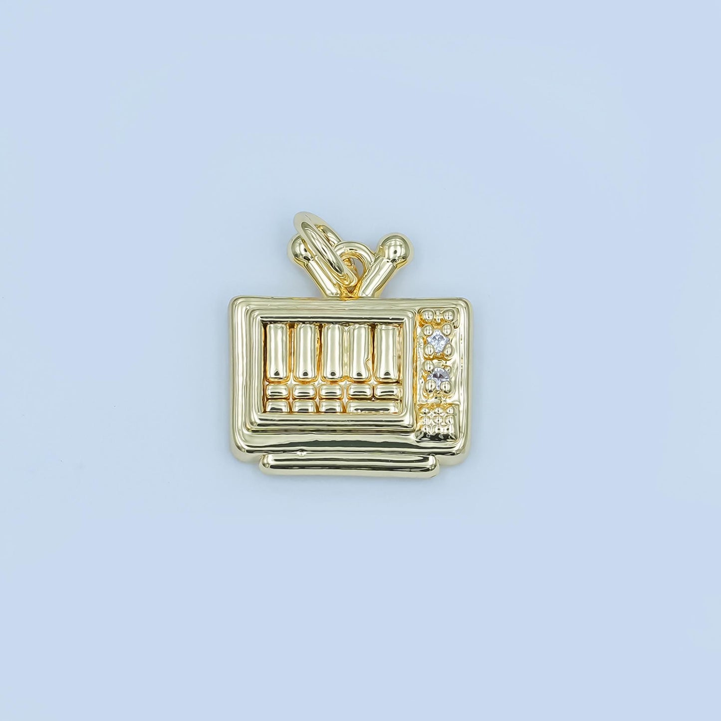 24k gold filled tv charm pendant retro Television charm necklace gift idea gold charm for bracelet necklace E494