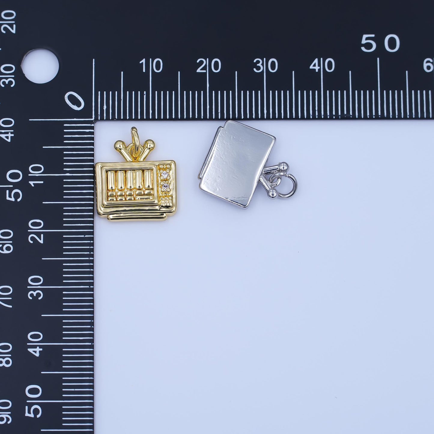 24k gold filled tv charm pendant retro Television charm necklace gift idea gold charm for bracelet necklace E494