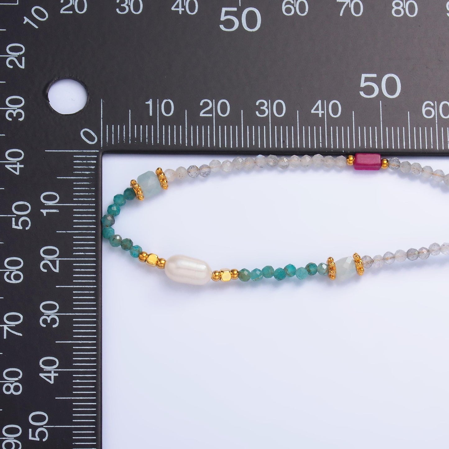 Handmade Colorful Multicolor Crystal Gemstone 15.5 Inch Choker Necklace | WA-3107
