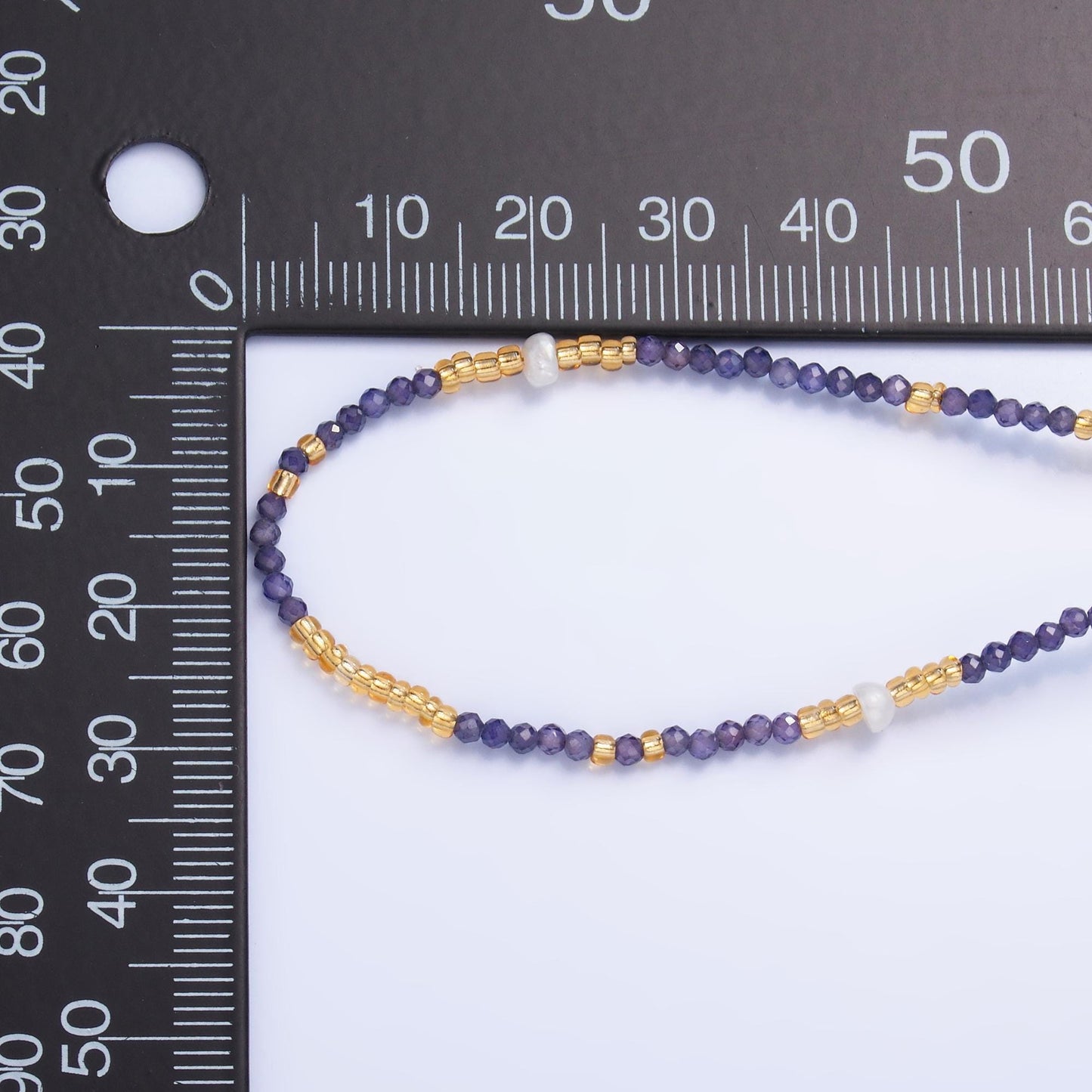Handmade Colorful Bead Purple Amethyst Crystal Natural Gemstone 16 Inch Choker Necklace | WA-3111