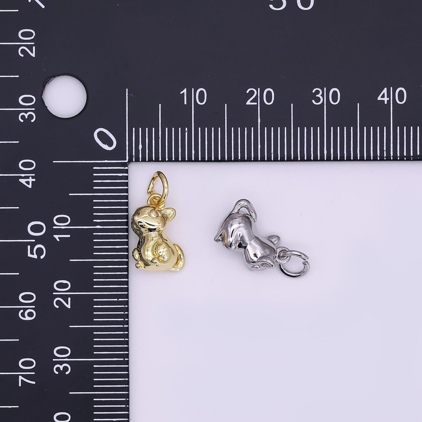 24K Gold Filled Cute Animal Multidimensional 3D Squirrel Charm in Gold & Silver | N109