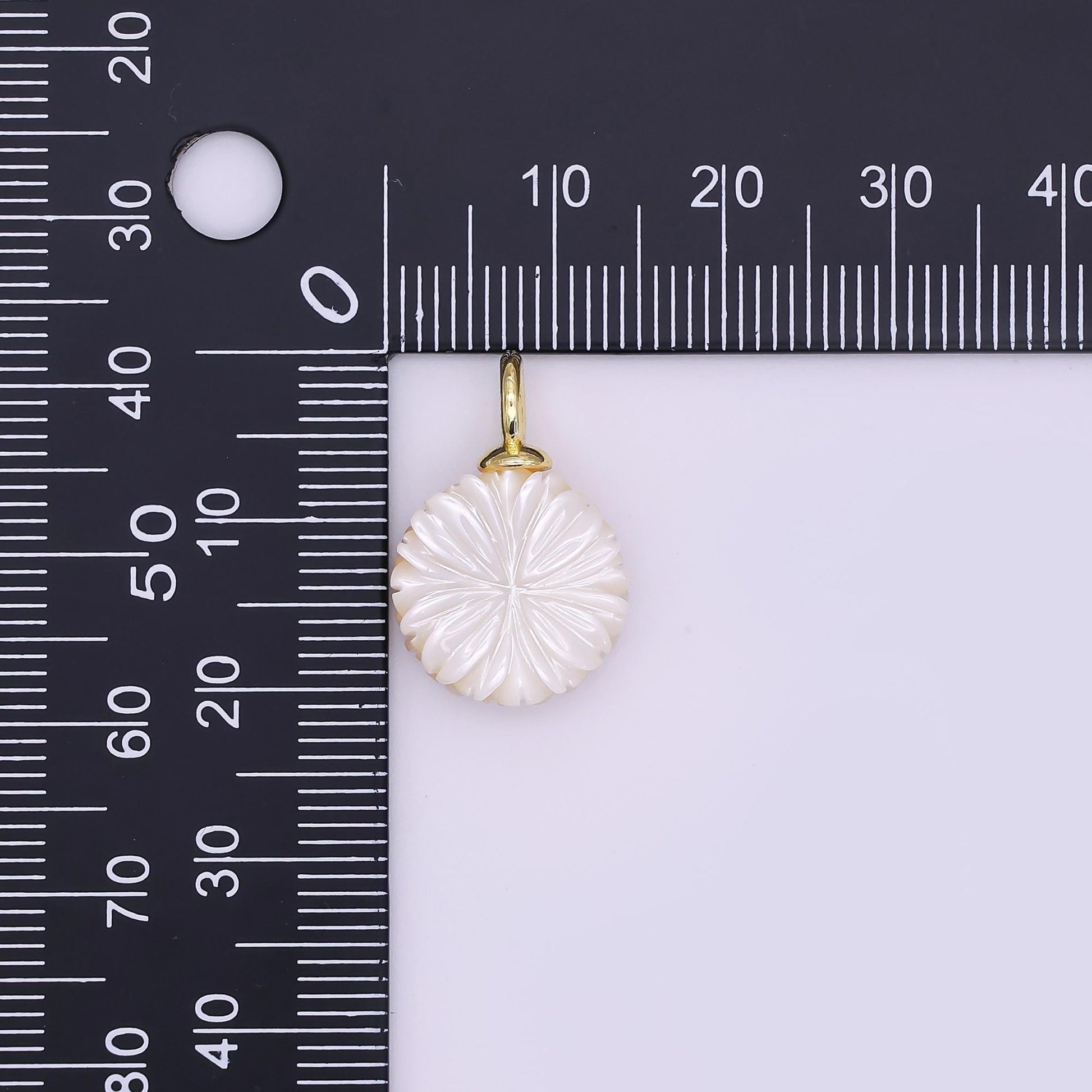 24K Gold Filled Flower Shell Pearl Drop Pendant | P1637