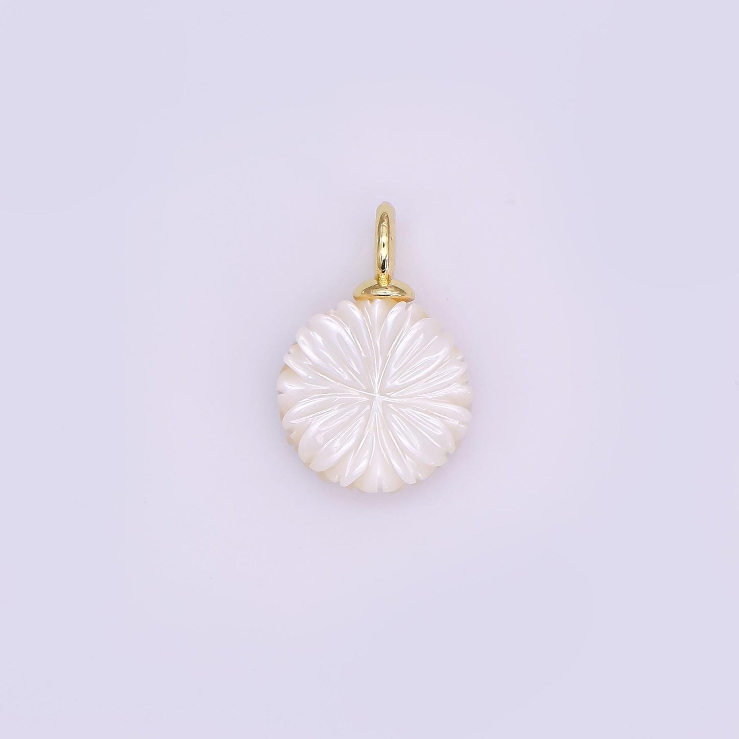 24K Gold Filled Flower Shell Pearl Drop Pendant | P1637