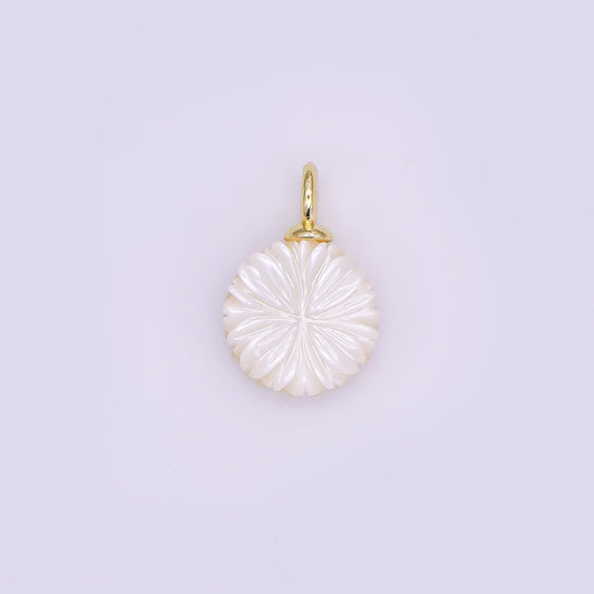 24K Gold Filled Flower Shell Pearl Drop Pendant | P1637