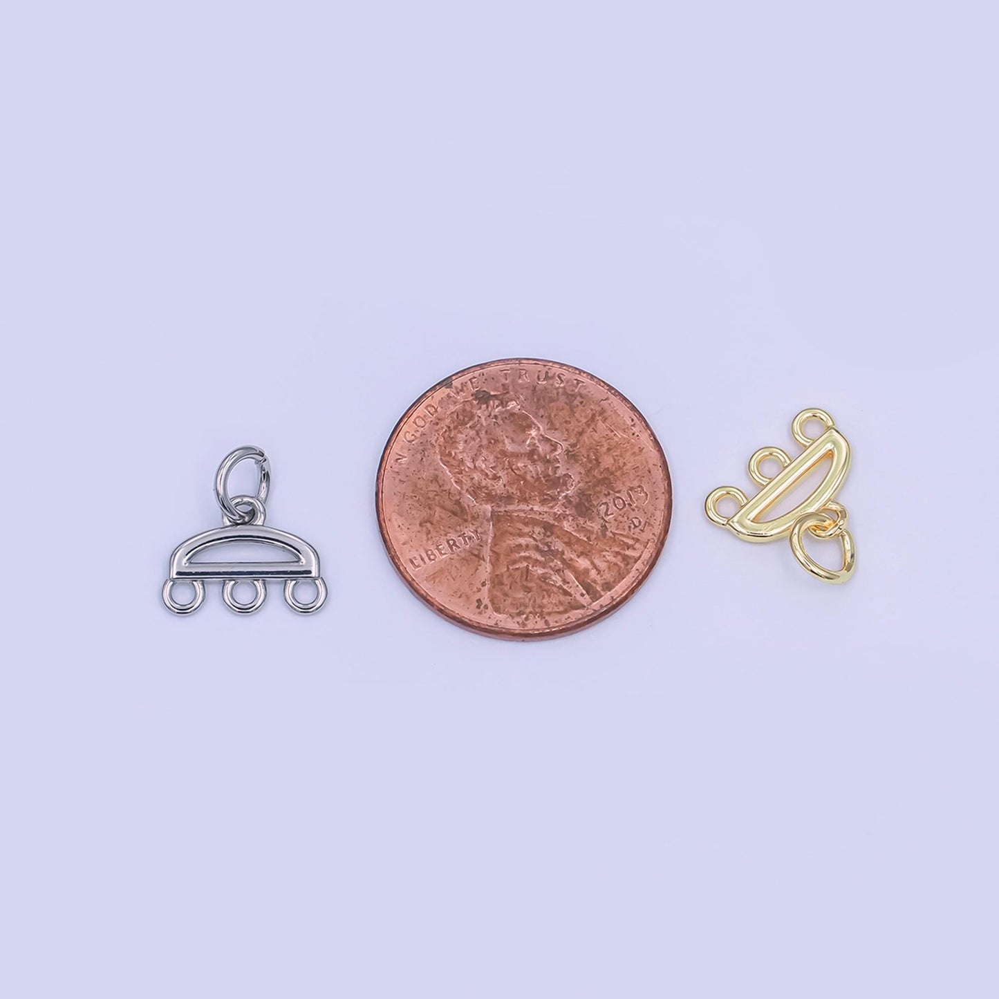 24K Gold Filled Triple Loop Drop Charm Finding in Gold, Silver, Rose Gold & Black | Z1145 Z1146