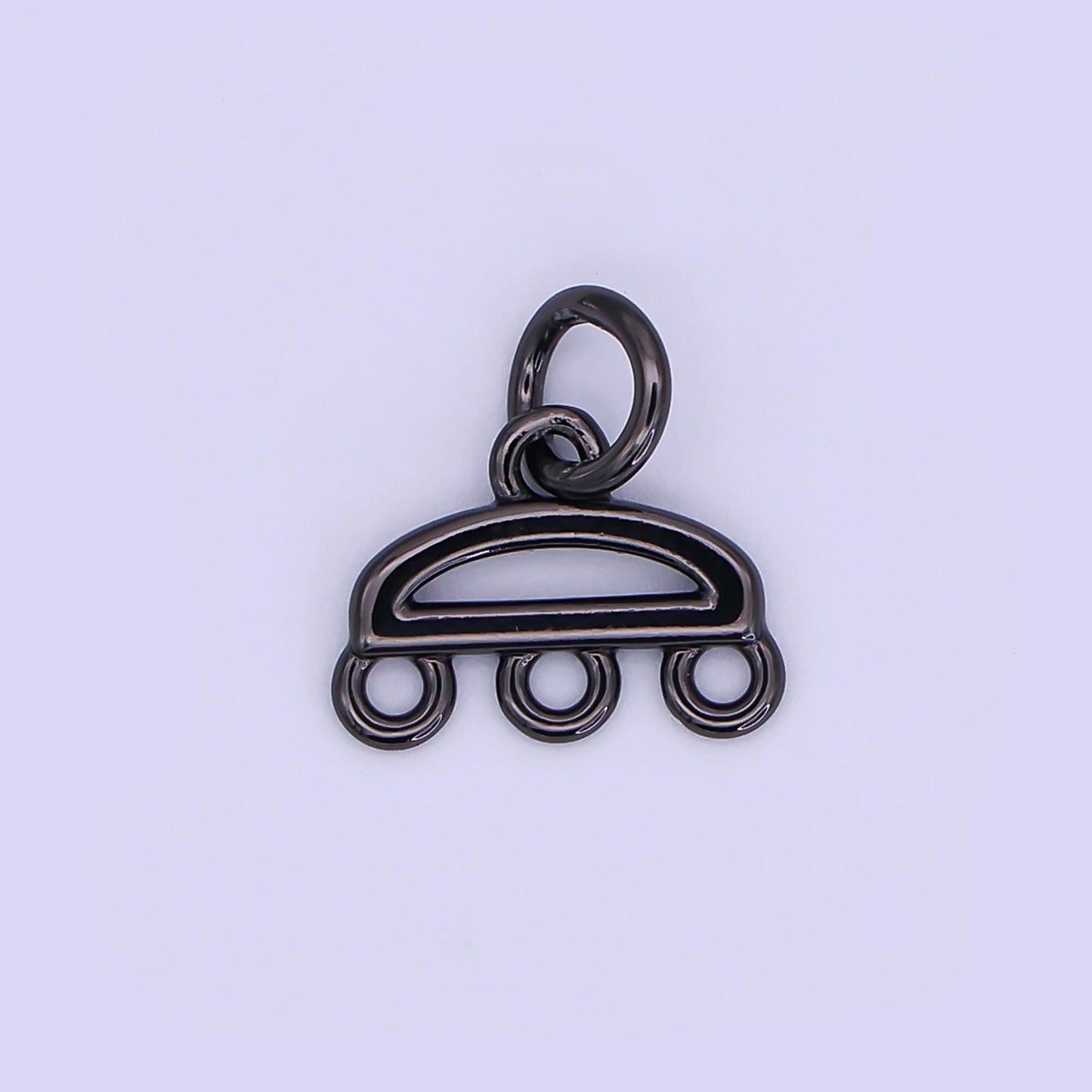 24K Gold Filled Triple Loop Drop Charm Finding in Gold, Silver, Rose Gold & Black | Z1145 Z1146