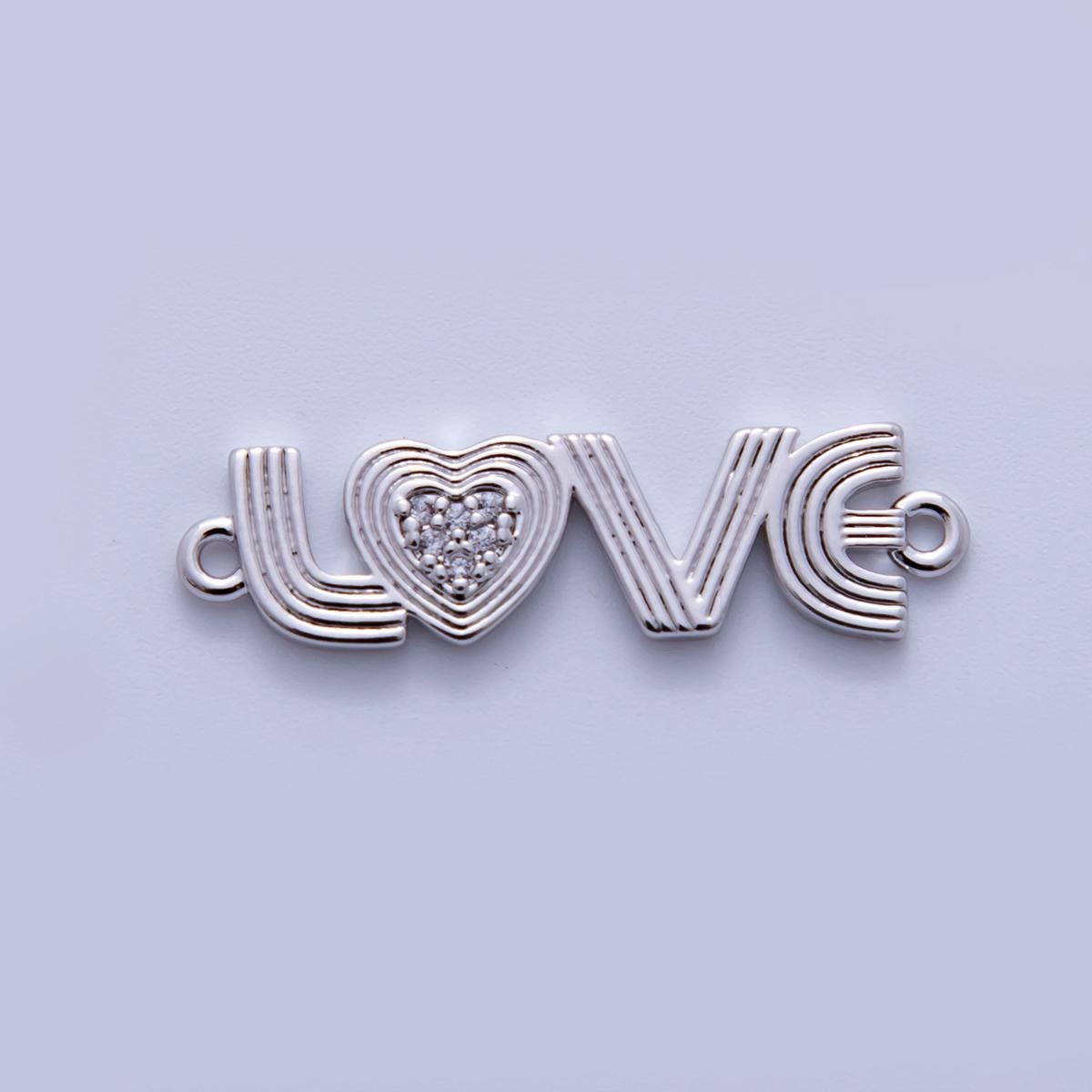 Dainty LOVE charm connector, 18k gold filled Groovy Love script link connector for bracelet Component | Y-033