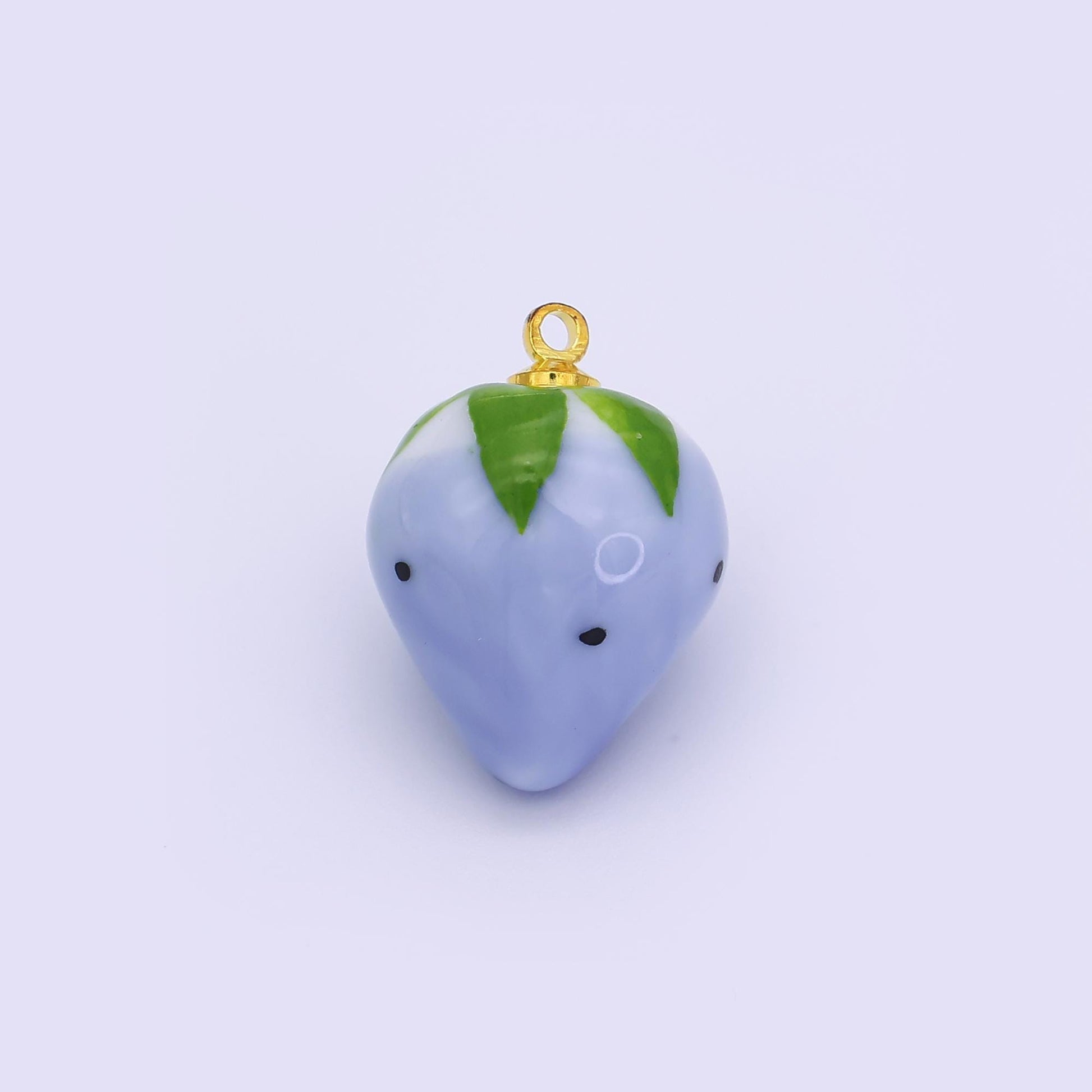 24K Gold Filled Blue, Green, White, Yellow Strawberry Ceramic Charm | N148 N149