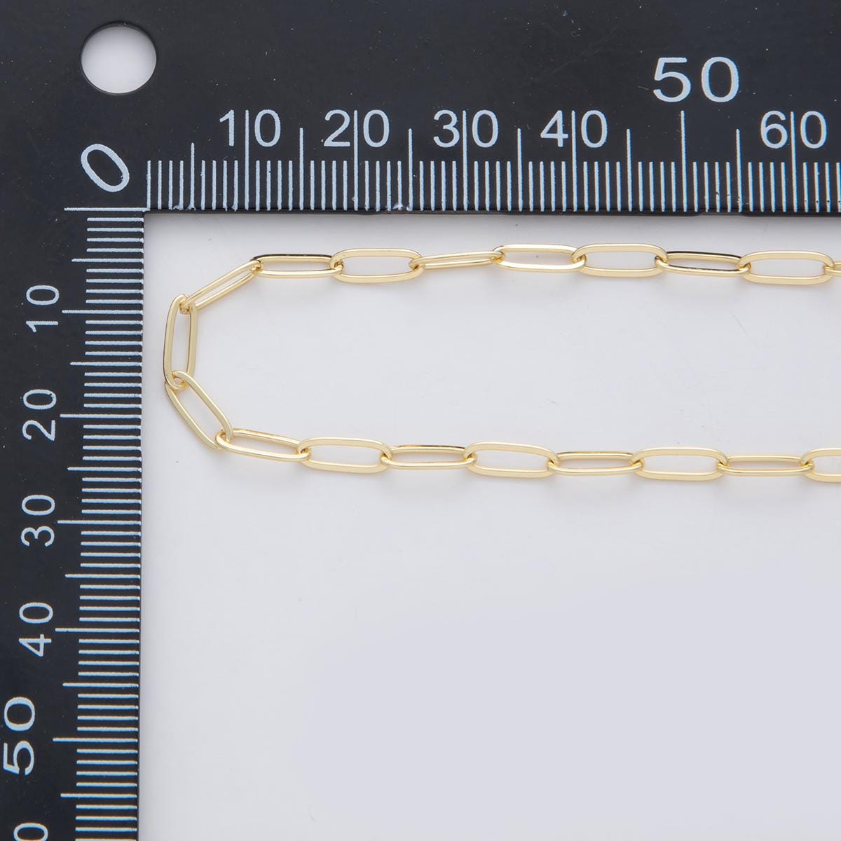 16K Gold Filled 9.5mm Minimalist Thin Paperclip Unfinished Chain by Yard | Roll-1557