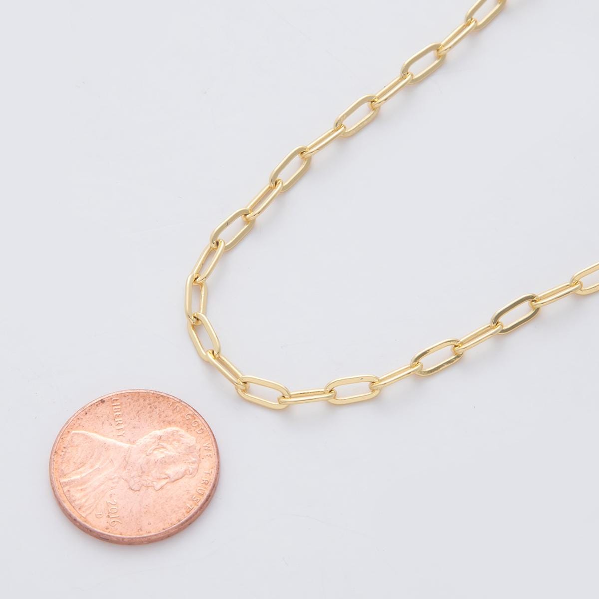 16K Gold Filled 6.5mm Minimalist Paperclip Unfinished Chain by Yard | Roll-1558