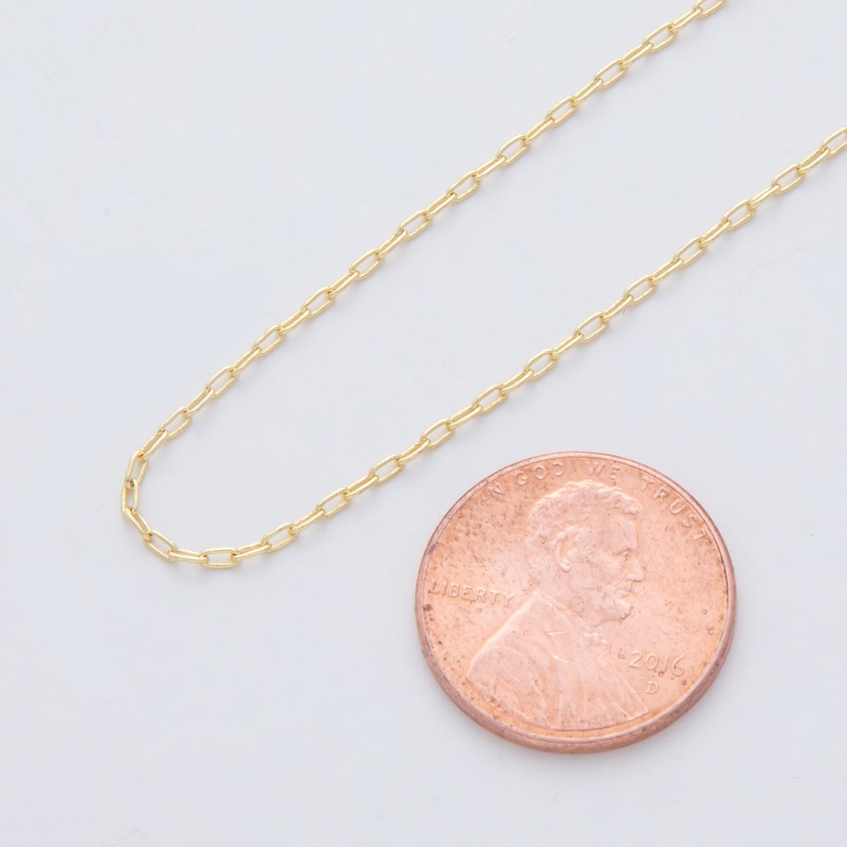 16K Gold Filled 2mm Minimalist Mini Paperclip Unfinished Chain by Yard | Roll-1560