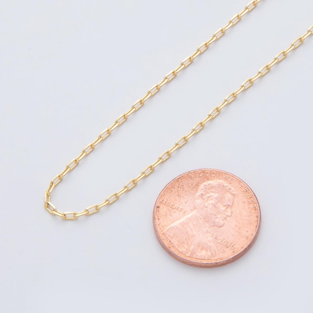 16K Gold Filled 3mm Minimalist Dainty Paperclip Unfinished Chain by Yard | Roll-1562