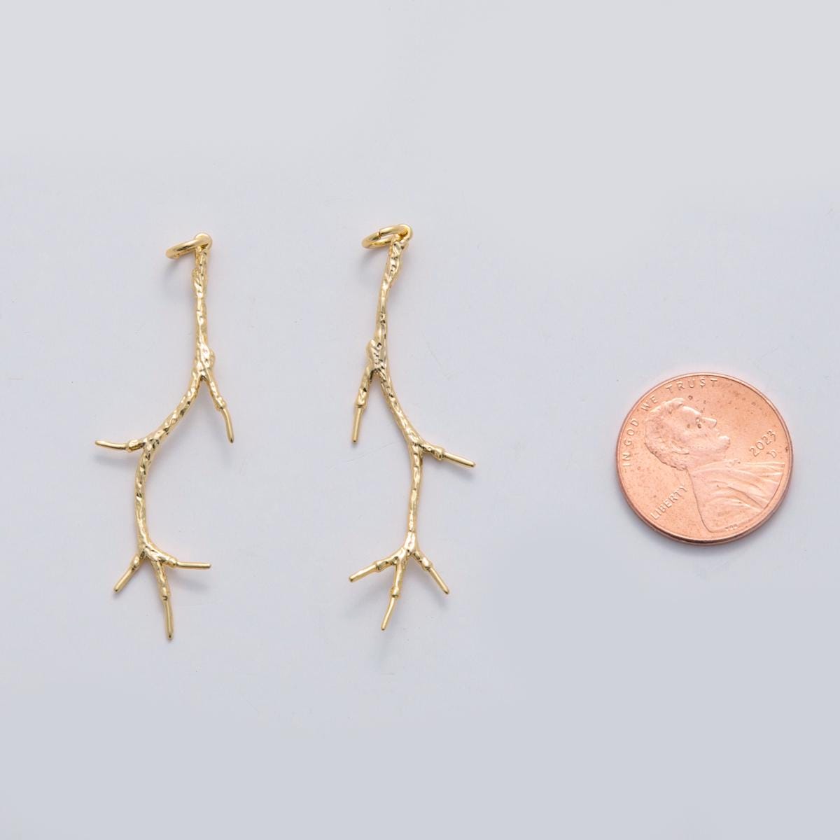 Thin Slim gold Coral charms 24k gold filled coral pendant charm bracelet necklace for beach ocean inspired diy jewelry making supply C-302
