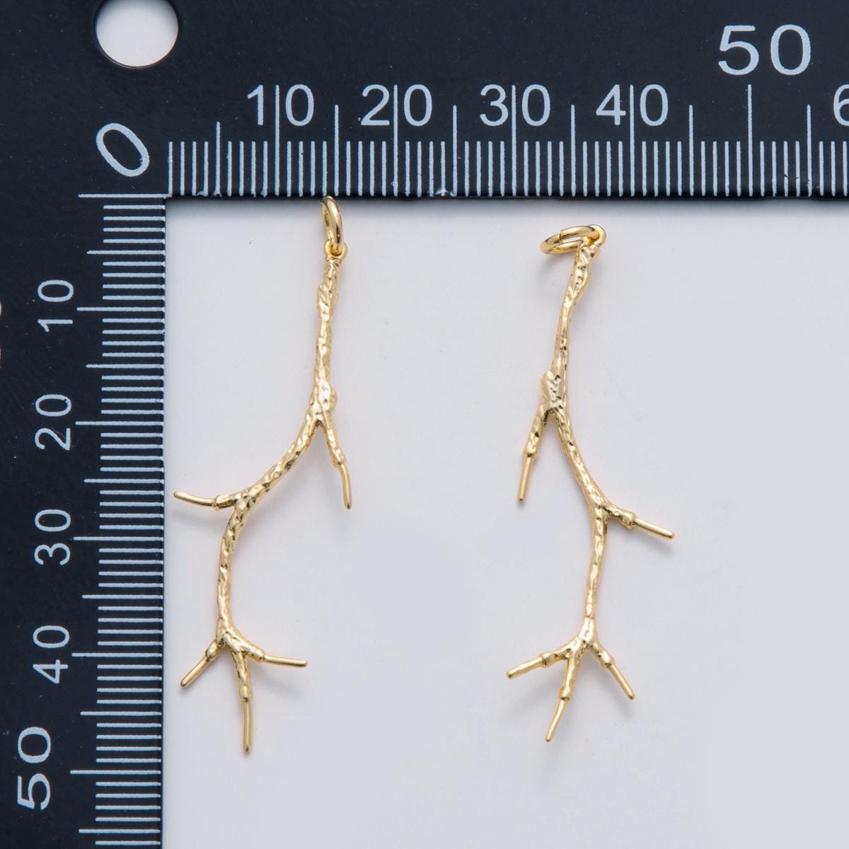 Thin Slim gold Coral charms 24k gold filled coral pendant charm bracelet necklace for beach ocean inspired diy jewelry making supply C-302