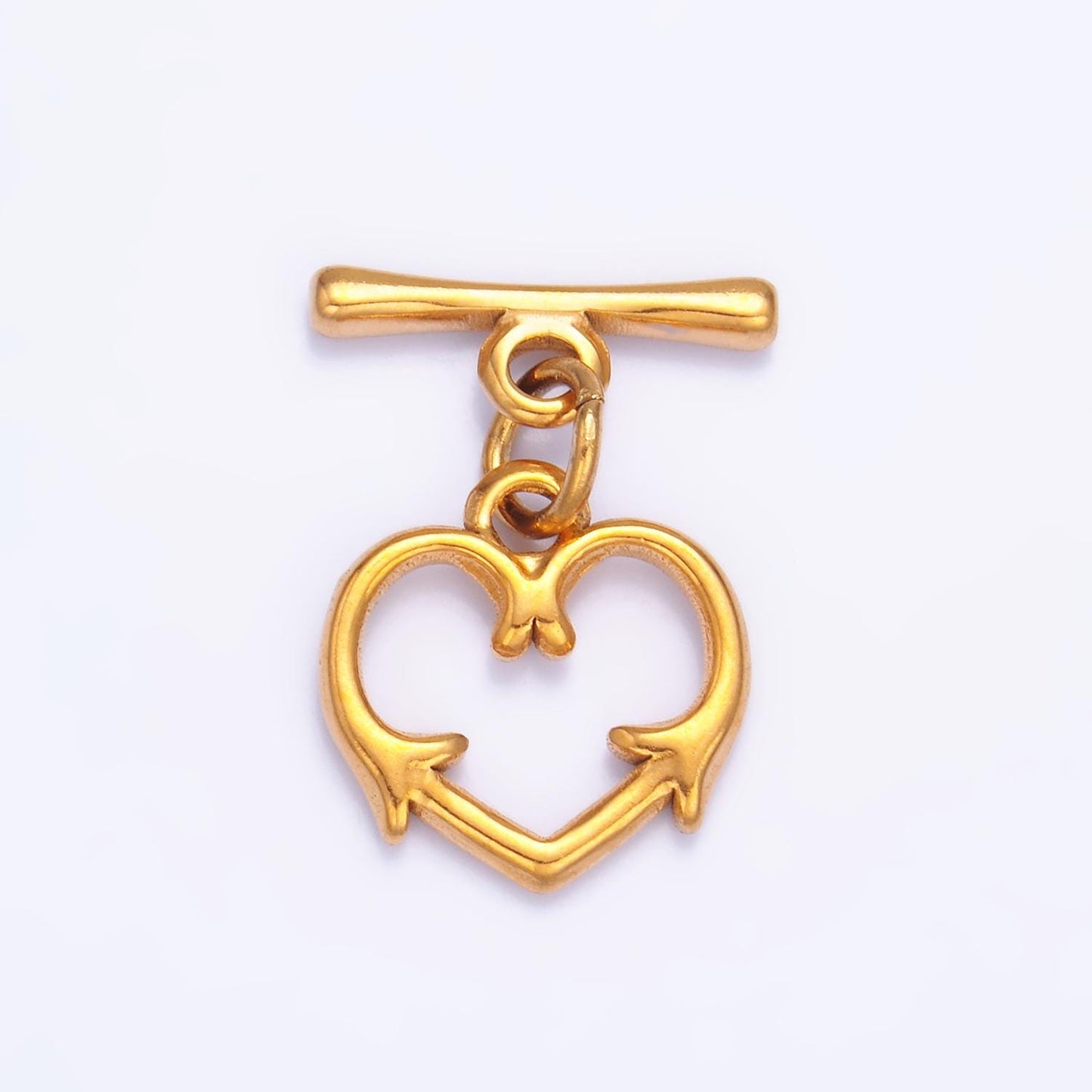 Stainless Steel Artisan Heart Toggle Clasps Closure Finding | Z1261
