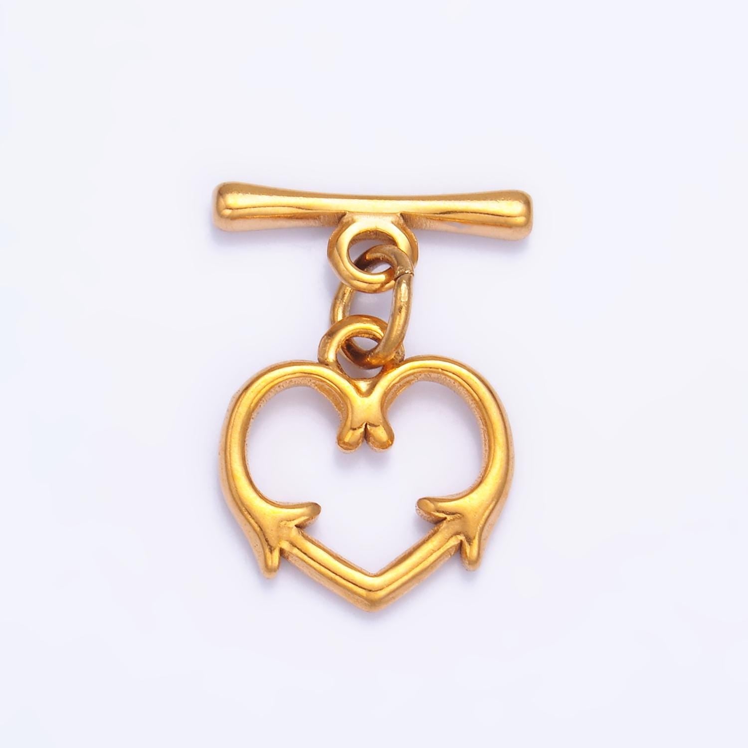 Stainless Steel Artisan Heart Toggle Clasps Closure Finding | Z1261