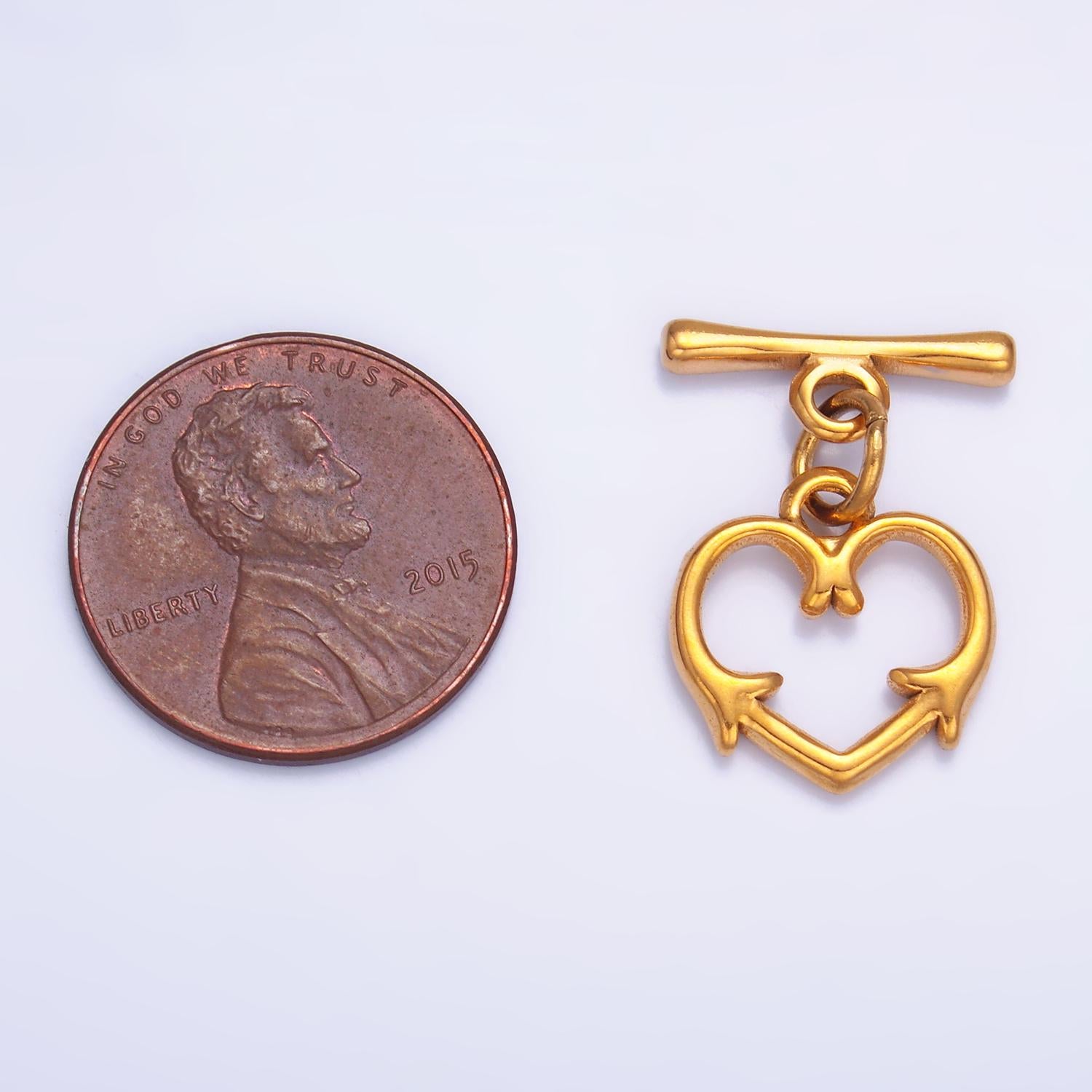 Stainless Steel Artisan Heart Toggle Clasps Closure Finding | Z1261