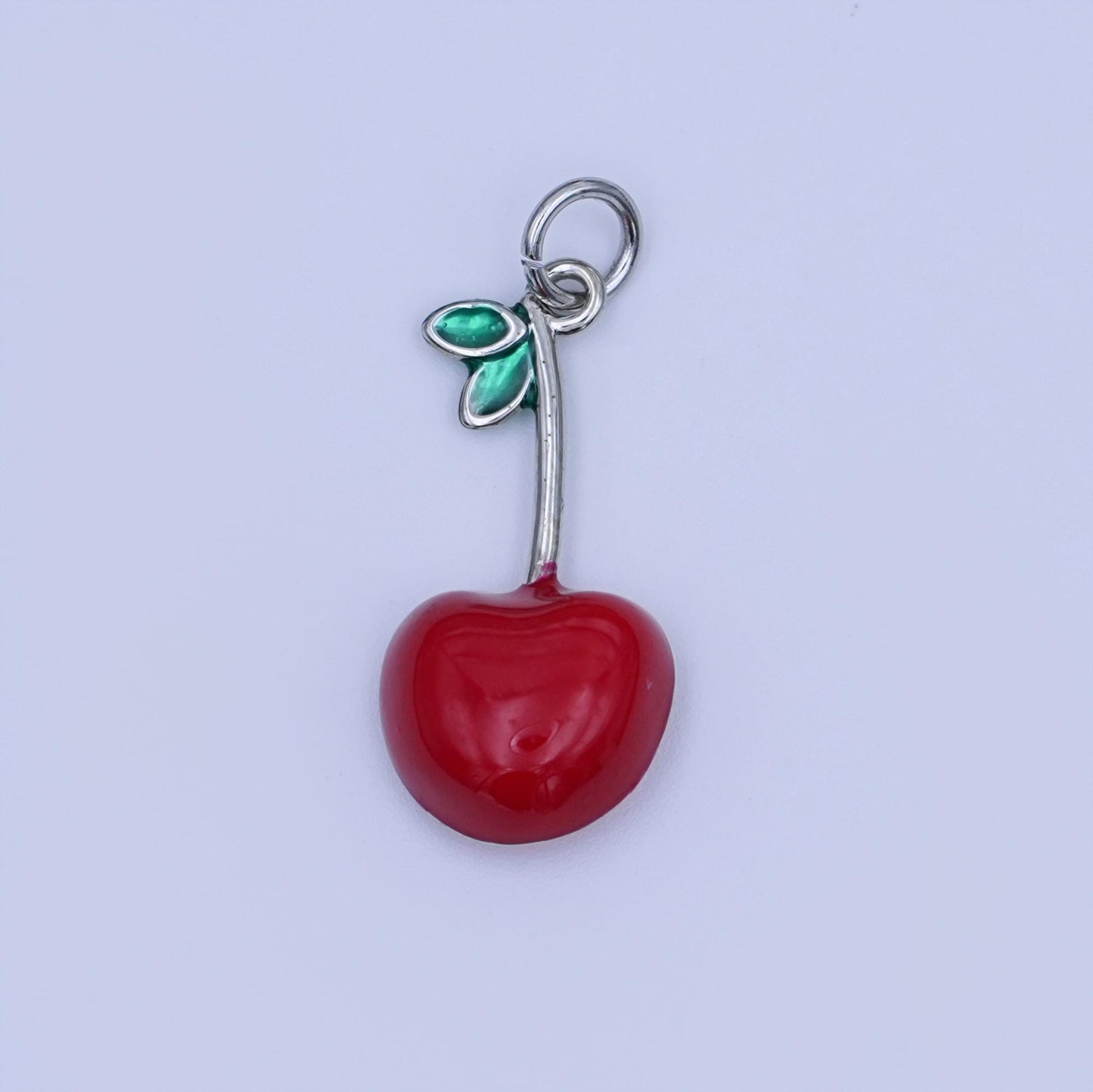 24K Gold Filled Red CZ Cherry Fruit Charm in Gold & Silver | X142
