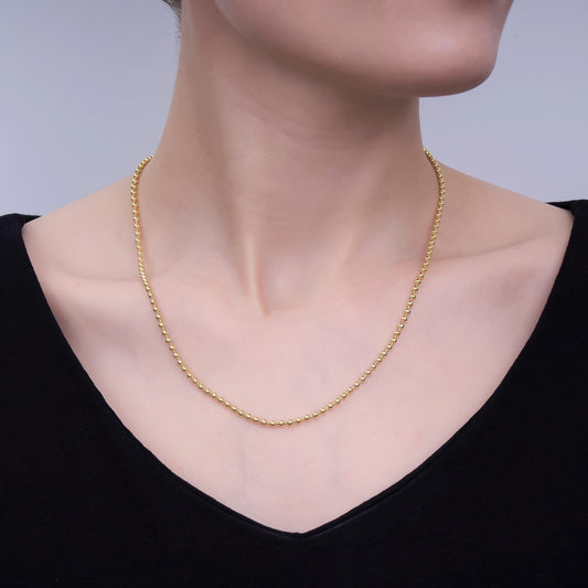 14k gold filled 2.4mm round bead 20 inch chain necklace in gold Ready to wear necklace for jewelry making supply WA-3175