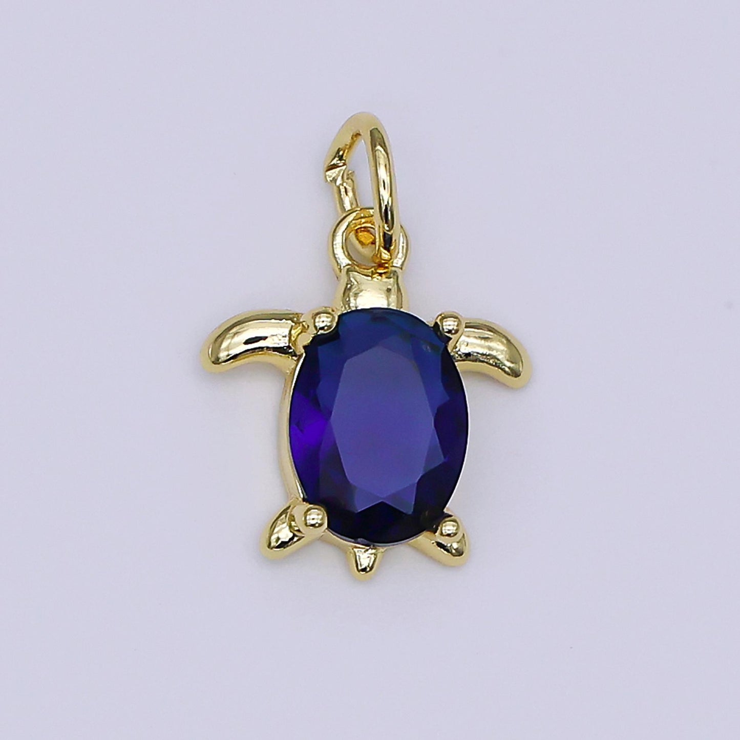 24K Gold Filled CZ Turtle Turquoise Animal Charm | X146 - X232