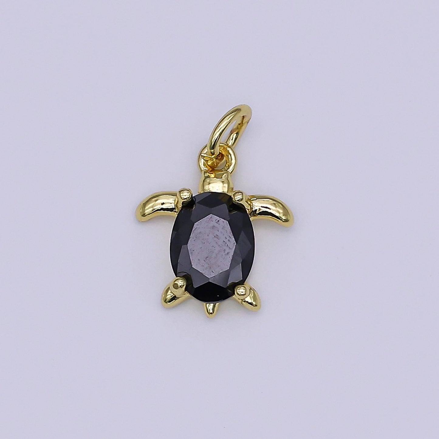 24K Gold Filled CZ Turtle Turquoise Animal Charm | X146 - X232