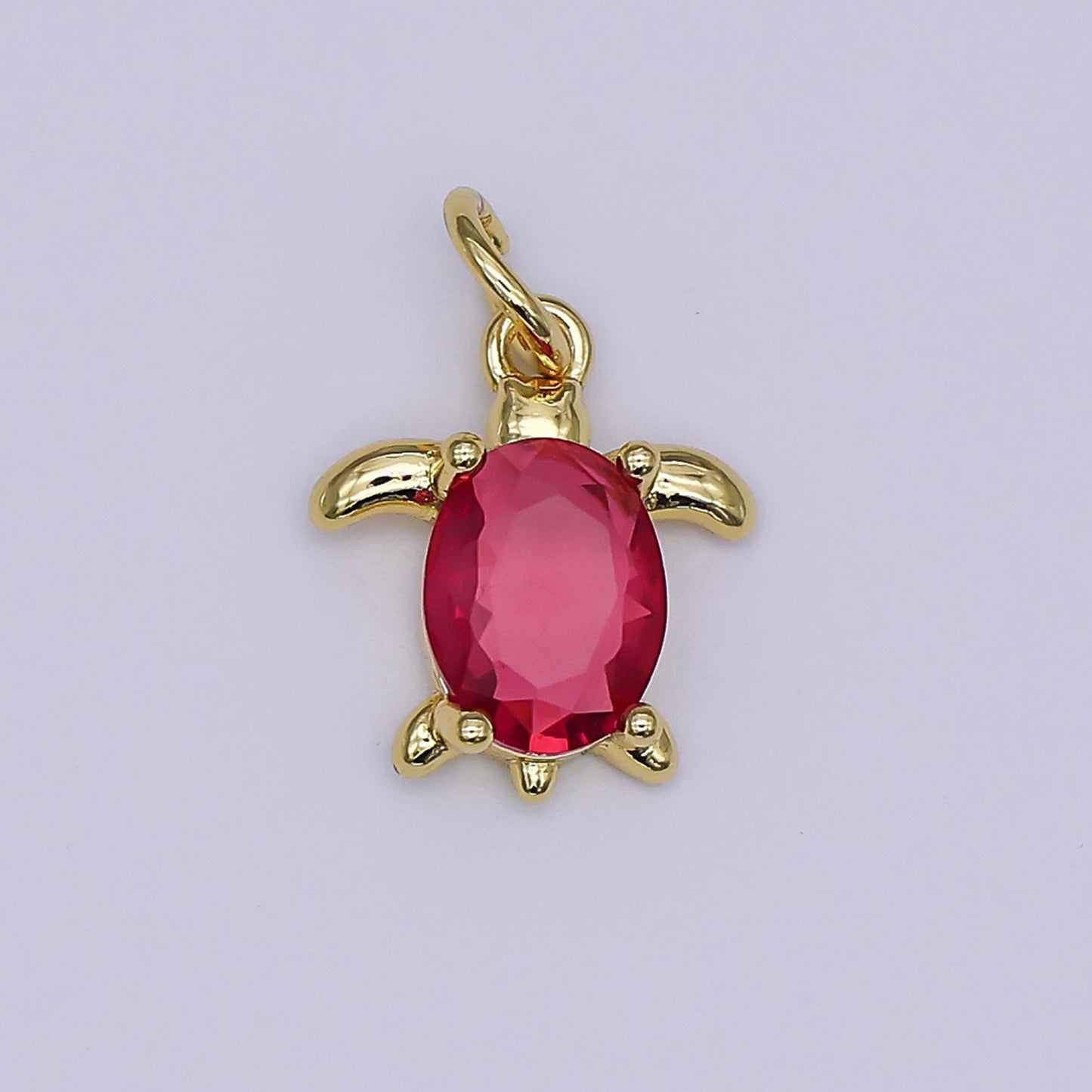 24K Gold Filled CZ Turtle Turquoise Animal Charm | X146 - X232