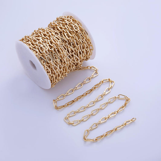 Stainless Steel Geometric Oblong Link Unfinished Chain by Yard | Roll-15723