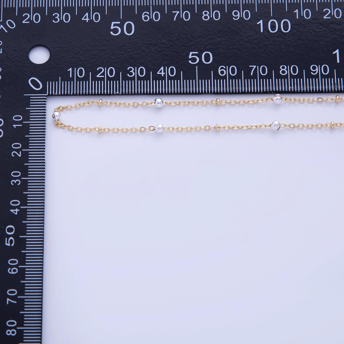 16K Gold Filled Mixed Metal Satellite Cable Unfinished Chain by Yard | Roll-1579