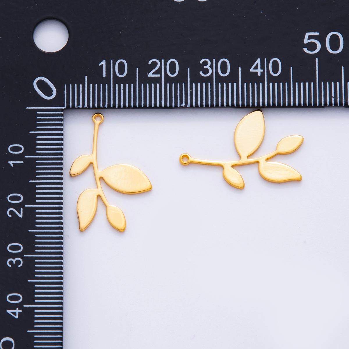 Gold Olive Leaf Charms Hammered Earring Supply Modern Matisse Style Charms for DIY Earrings, Lightweight Jewelry Making Supplies Z-1174