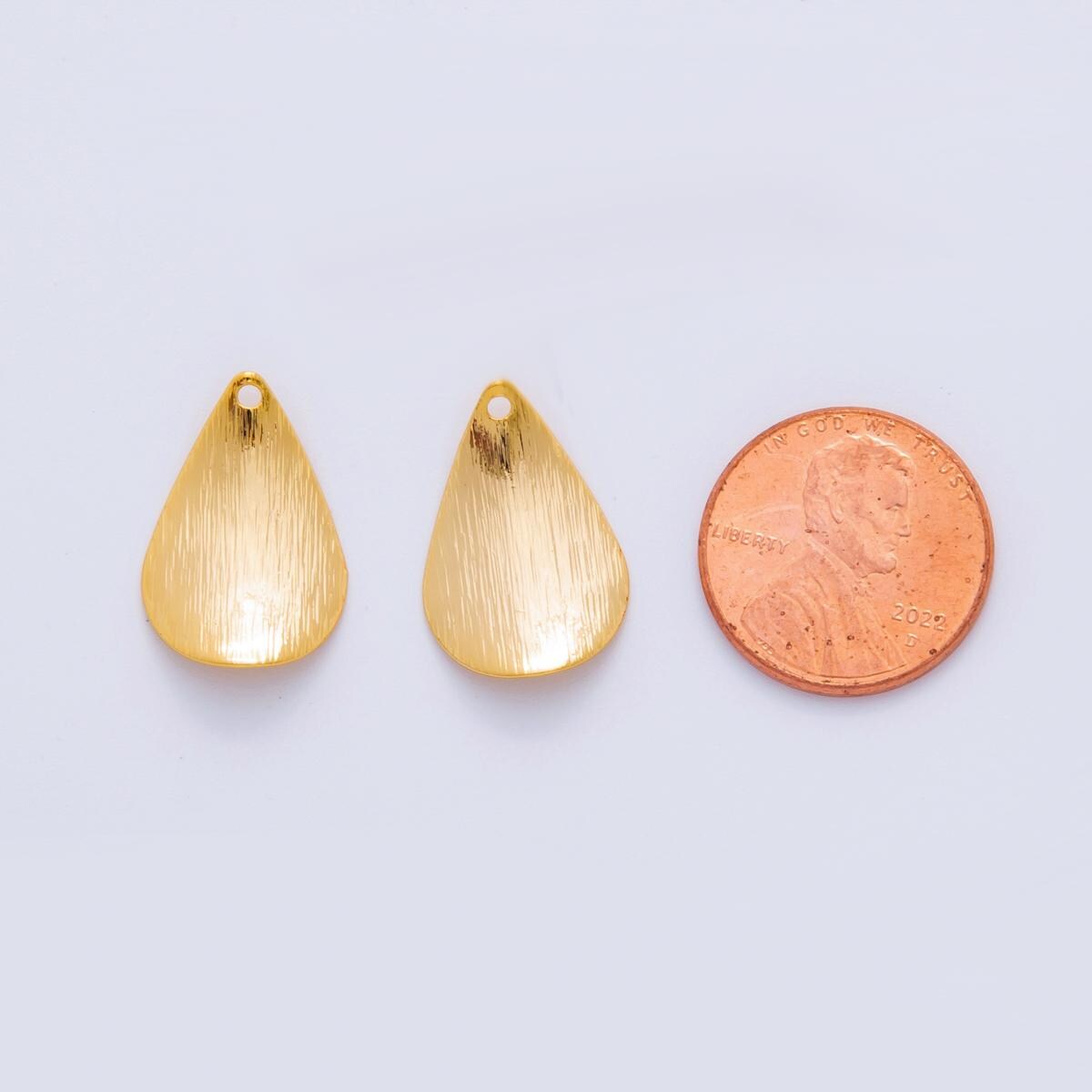Dainty Gold Tear Drop Bar Charms Brushed Metal Earring Findings Pear Dangle Components for DIY Jewelry Making Z-1175