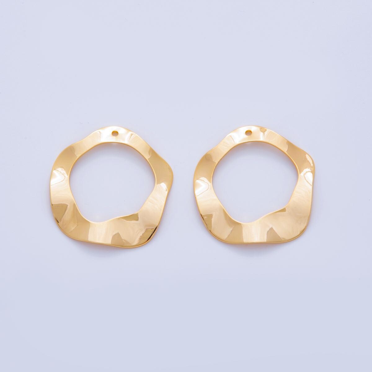 Dainty Gold Round Molten Abstract Charms Geometric Donut Gold Earring Findings Dangle Charm for Earring Components DIY Jewelry Making Z-1184