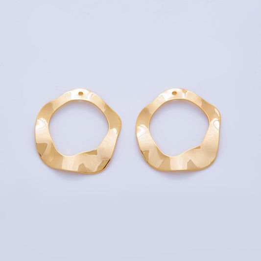 Dainty Gold Round Molten Abstract Charms Geometric Donut Gold Earring Findings Dangle Charm for Earring Components DIY Jewelry Making Z-1184