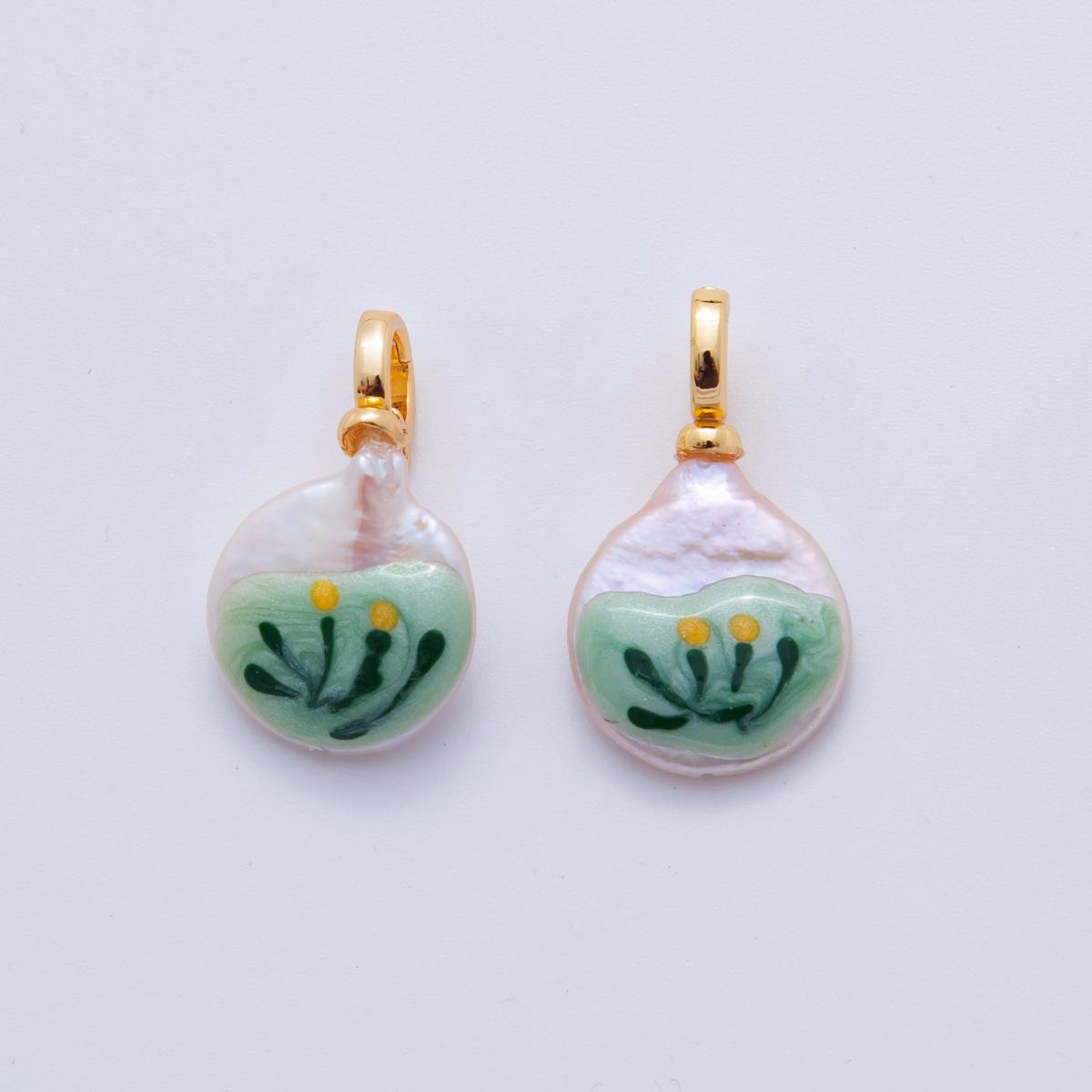 18K Gold Filled Flower Freshwater Pearl Pendant | AH708