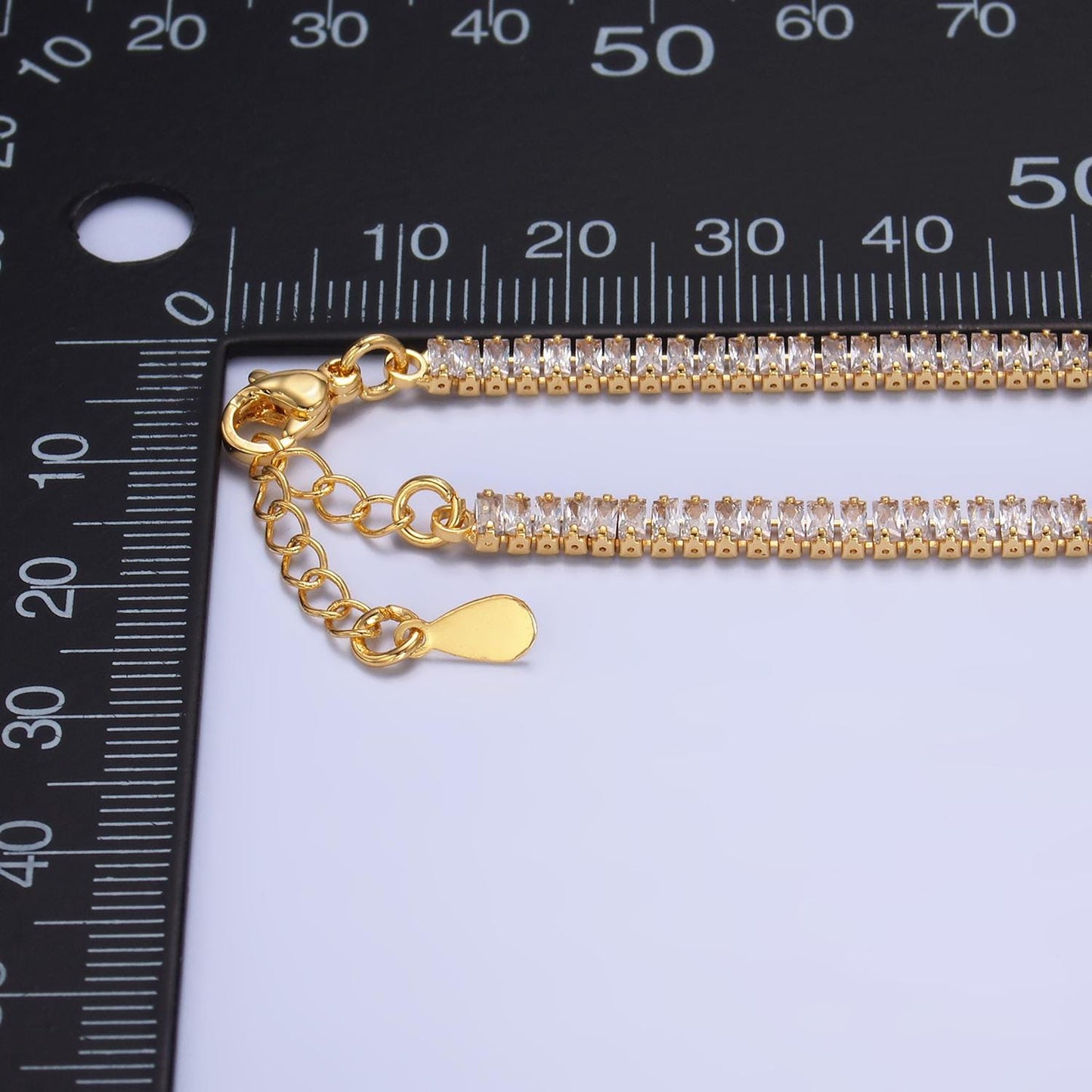 24K Gold Filled 4.5mm Clear CZ Round 7 Inch Tennis Bracelet | WA-2979