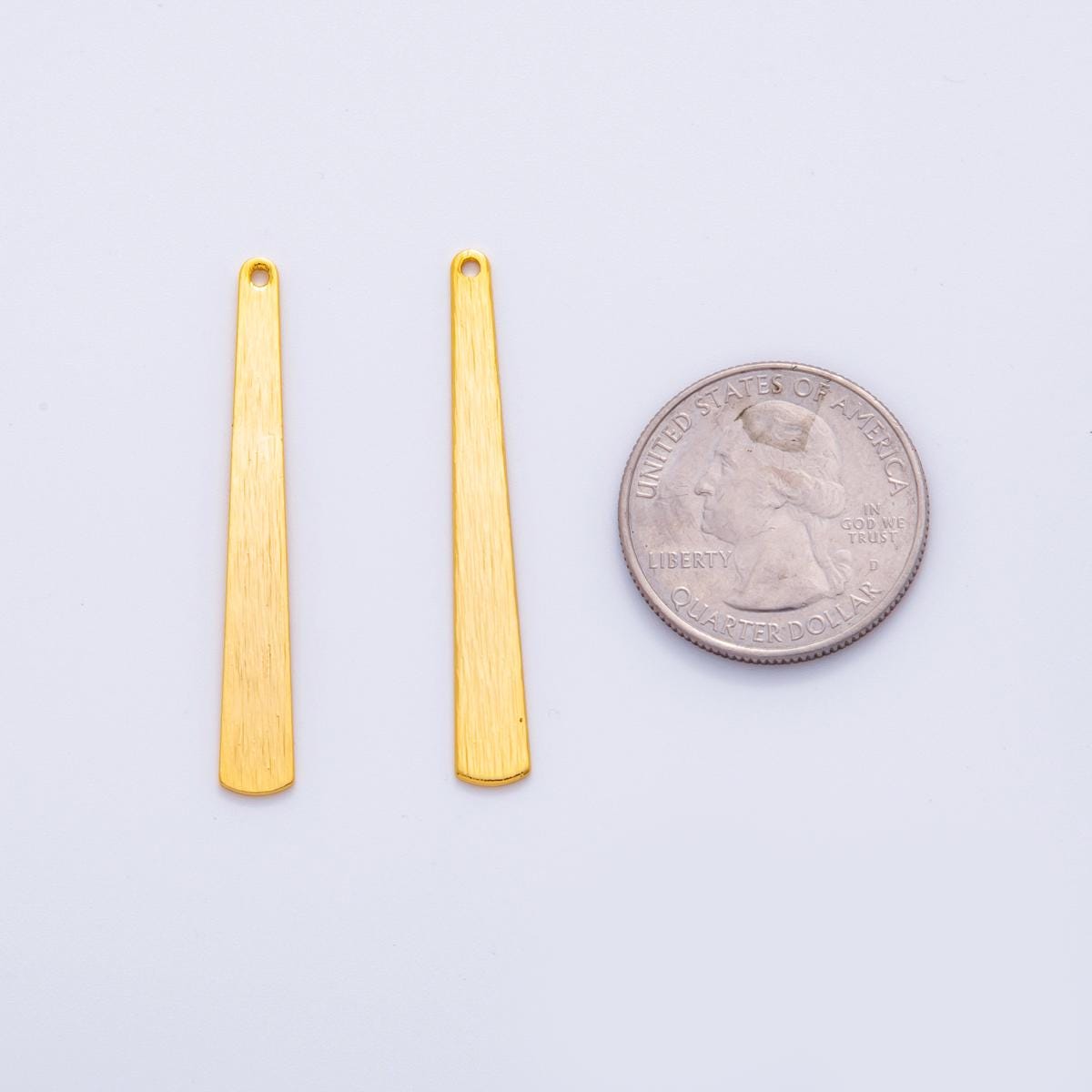 Dainty Gold Long Bar Charms Brushed Metal Earring Findings Long Vertical Dangle Components for DIY Jewelry Making Z-1176