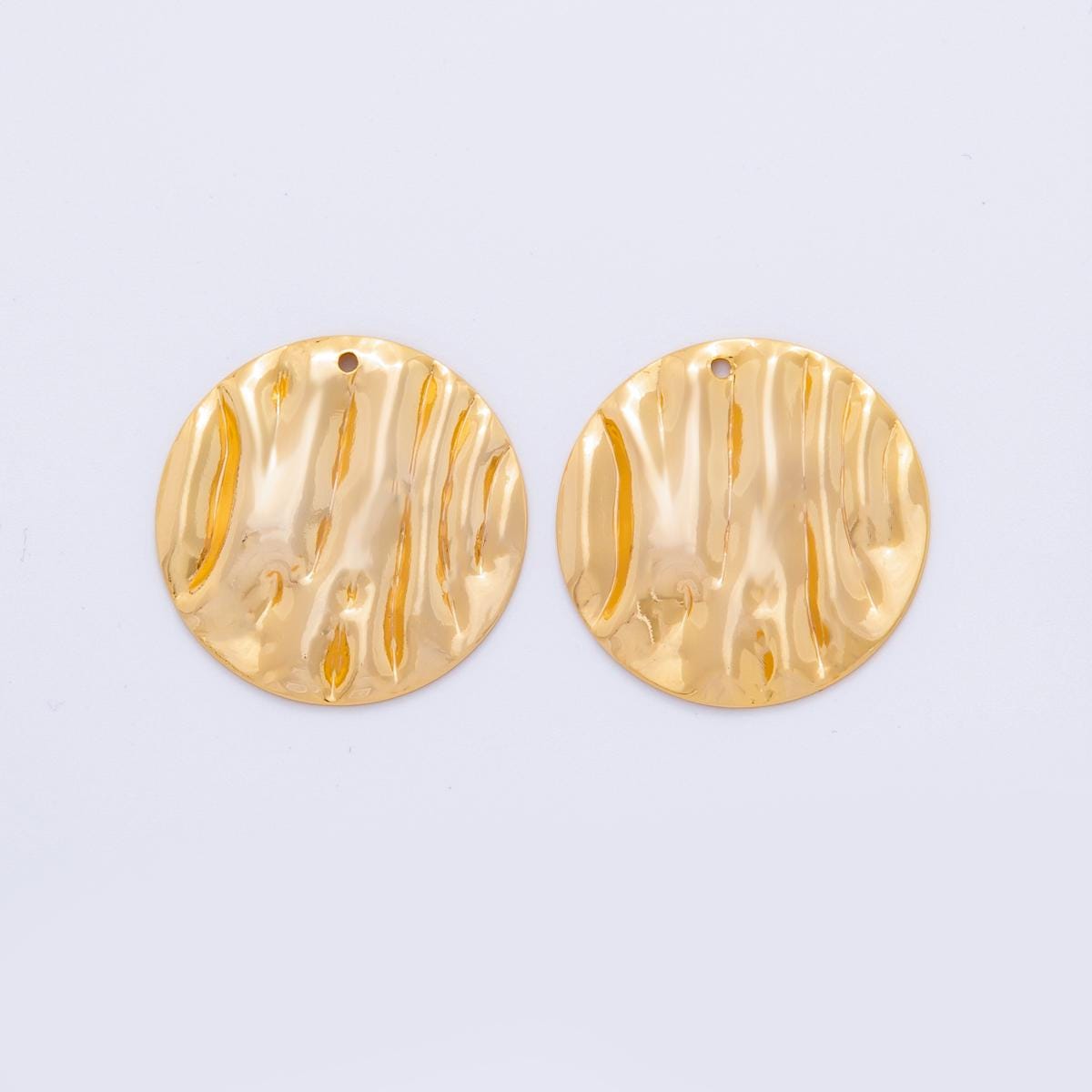 Dainty Gold Molten Wave Charms Geometric Coin Gold Earring Findings Dangle Charm for Earring Components DIY Jewelry Making Z-1188