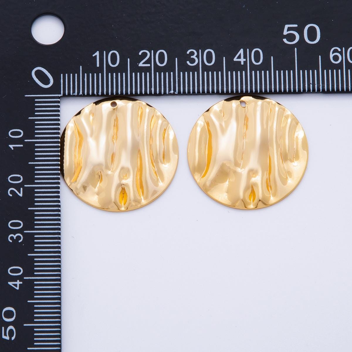 Dainty Gold Molten Wave Charms Geometric Coin Gold Earring Findings Dangle Charm for Earring Components DIY Jewelry Making Z-1188