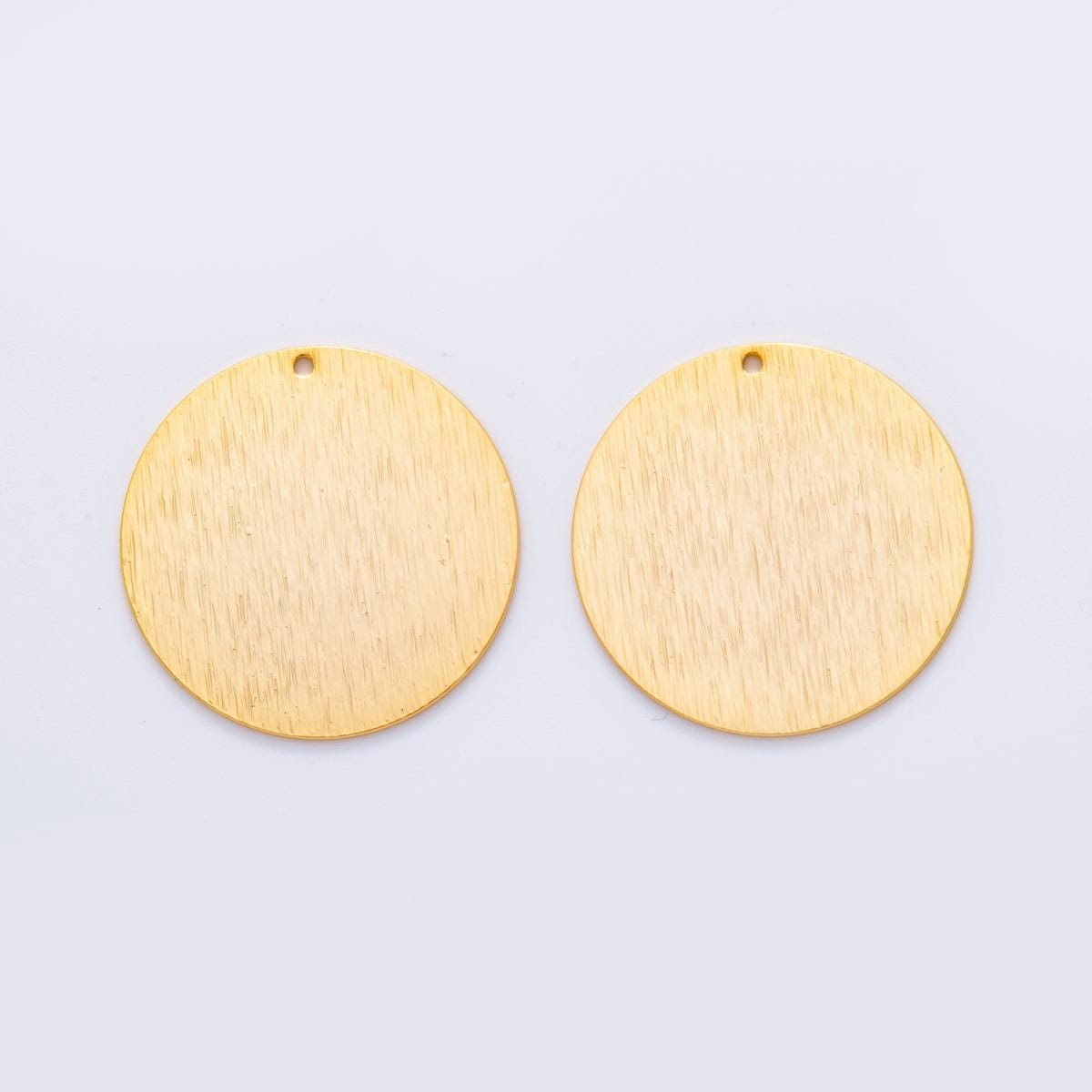 Dainty Gold Coin Bar Charms Brushed Metal Earring Findings Round Dangle Components for DIY Jewelry Making Z-1190