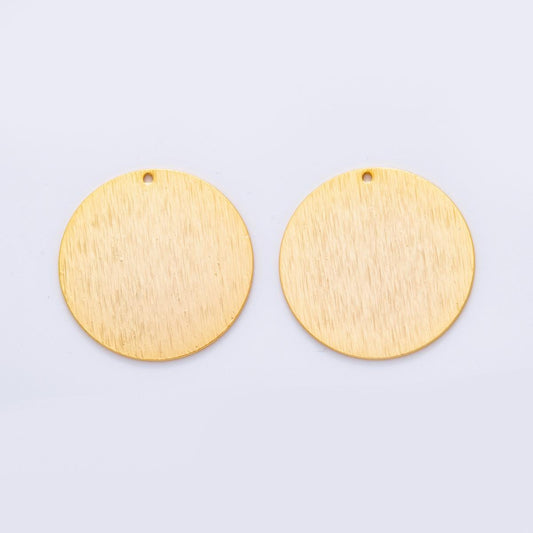 Dainty Gold Coin Bar Charms Brushed Metal Earring Findings Round Dangle Components for DIY Jewelry Making Z-1190