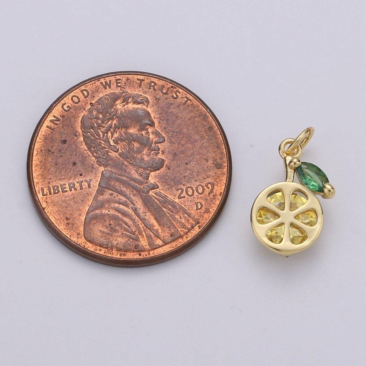 14K Gold Filled Mini Lemon Fruit Nature Charm | D-681