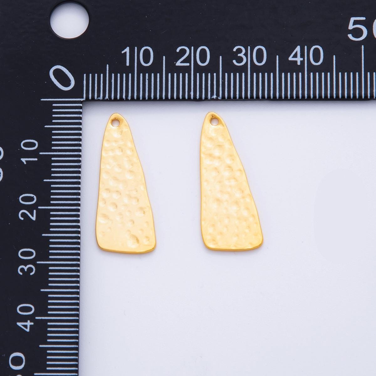 Gold Hammered Abstract Triangle Charms Tag Shape Earring Finding Lightweight Dangle Pendant Supplies, DIY Jewelry Making Components Z-1194