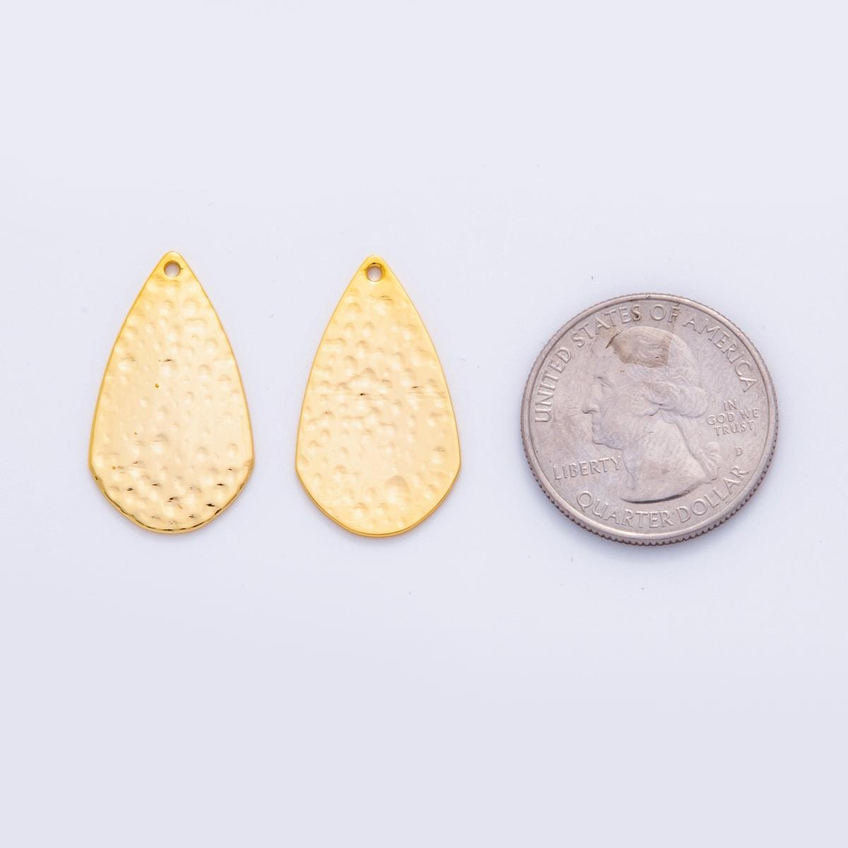 Gold Hammered Triangle Charms Molten Rustic Earring Finding Lightweight Dangle Pendant Supplies, DIY Jewelry Making Components Z-1195