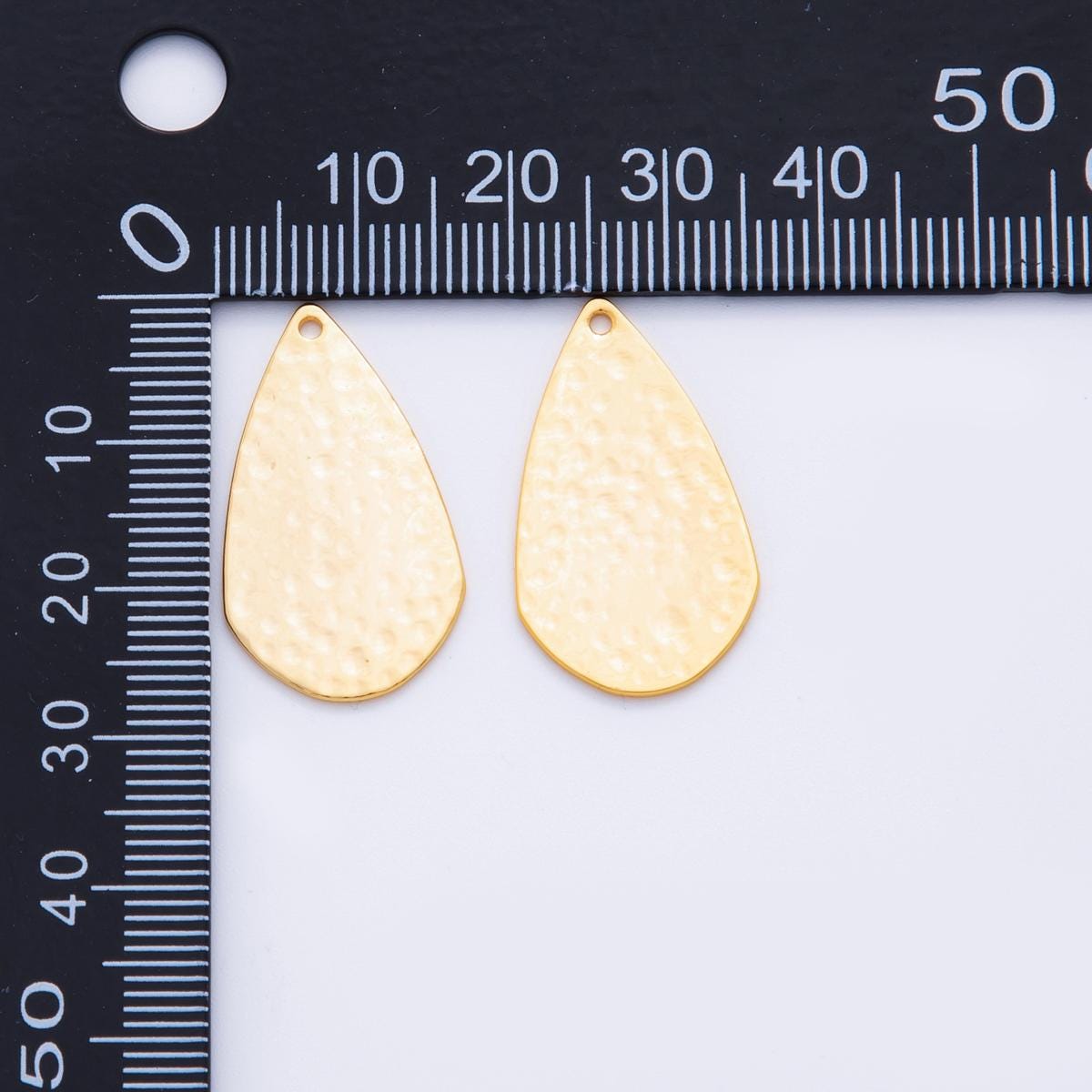 Gold Hammered Triangle Charms Molten Rustic Earring Finding Lightweight Dangle Pendant Supplies, DIY Jewelry Making Components Z-1195