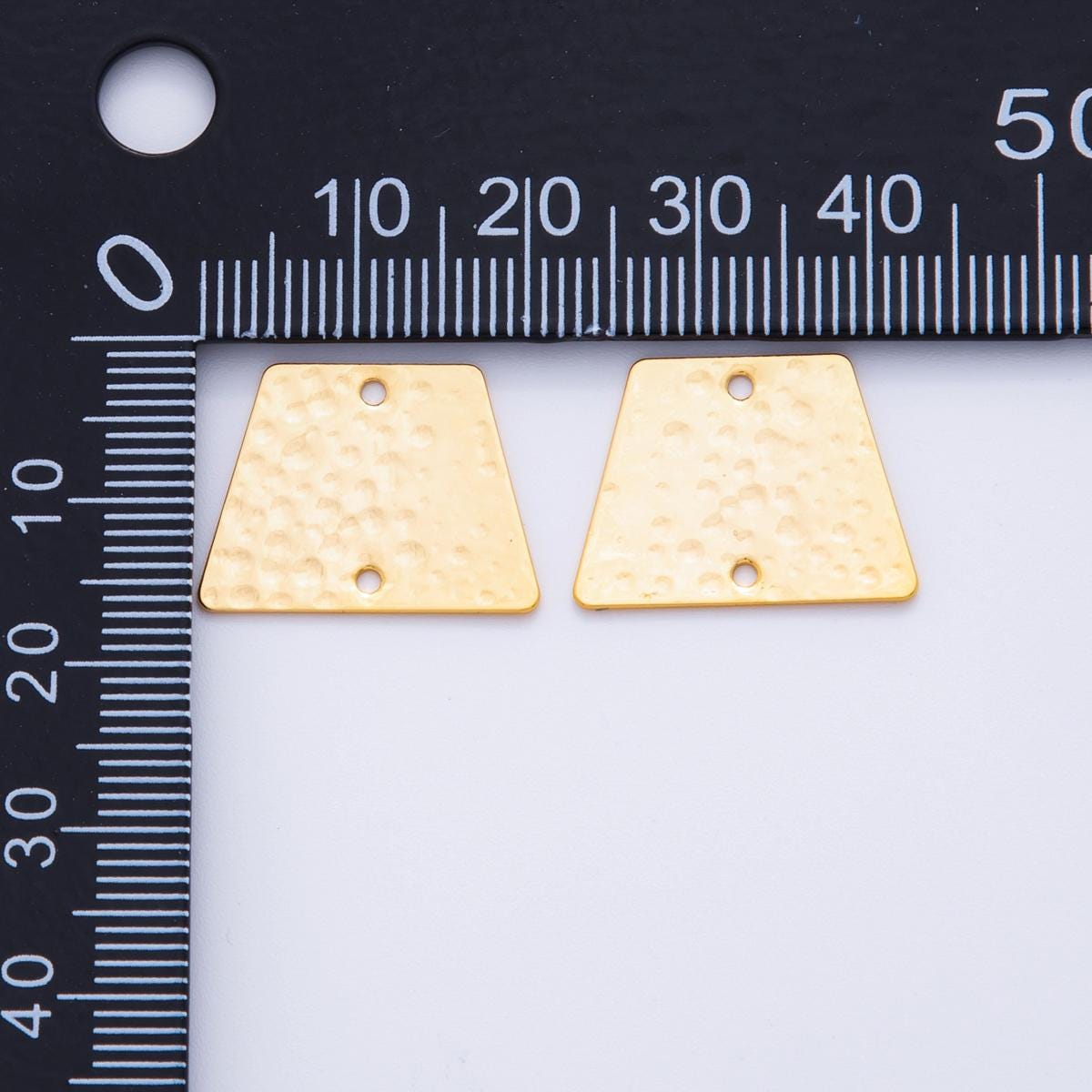 Gold Hammered Abstract Trapezoid Charms Tag Shape Earring Finding Double hole Dangle Pendant Supplies, DIY Jewelry Making Components Z-1198